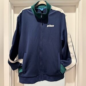 Prince Track Jacket XXL Blue Green Zip Up Retro Athletic Pickleball Tennis